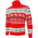 Ugly Christmas Sweater Turtleneck Sweater Autumn and Winter Elk Pattern Sweater