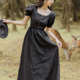 Women cottagecore Dress Retro Gentle Style Dress Summer A- line Dress