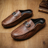 Loafers for Men Summer Men's Shoes Closed Toe Half Slippers Men
