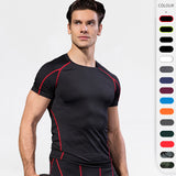 Moisture Wicking Shirts Men's Short Sleeve Fitness Sports Running Training Wear Stretch Quick Drying Clothes