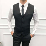 Mens Dress Vests Men's Vest Casual Jacket Business Waistcoat Men's Suit Vest Spring Business Slim Solid Color Sleeveless