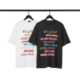 We11done T Shirt Fashion Brand Letter Color Graffiti Printed Men's and Women's Short Sleeve