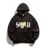 Man Fall Winter Outfis Autumn and Winter Bear Hooded Fleece Lined Sweater Men's Retro Loose Couple Casual Jacket