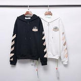 Off White Hoodie Printed Cotton Sweater Zipper Coat Owt Casual Fashionable