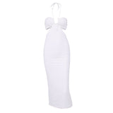 Women Autumn Dresses Midi Dress Women's Sexy Hollow Backless Halter Dress