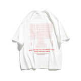 Hip Hop Letter Print Short-Sleeve T-shirt Men 'S Summer Pure Cotton Half Sleeve Student Leisure