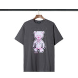 We11done T Shirt Double-Sided Bear Letter Printing Men's and Women's round Neck Short Sleeve Cotton