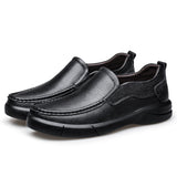 Loafers for Men First Layer Cowhide Men's Leather Shoes Soft Bottom Soft Surface Slip-on
