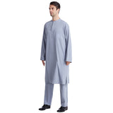 Mens Thobes Button round Neck Robe Set