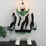 Toddler Boys Sweater Boy's Pullover Spring and Autumn Fake Two-Piece Knitted Sweaters