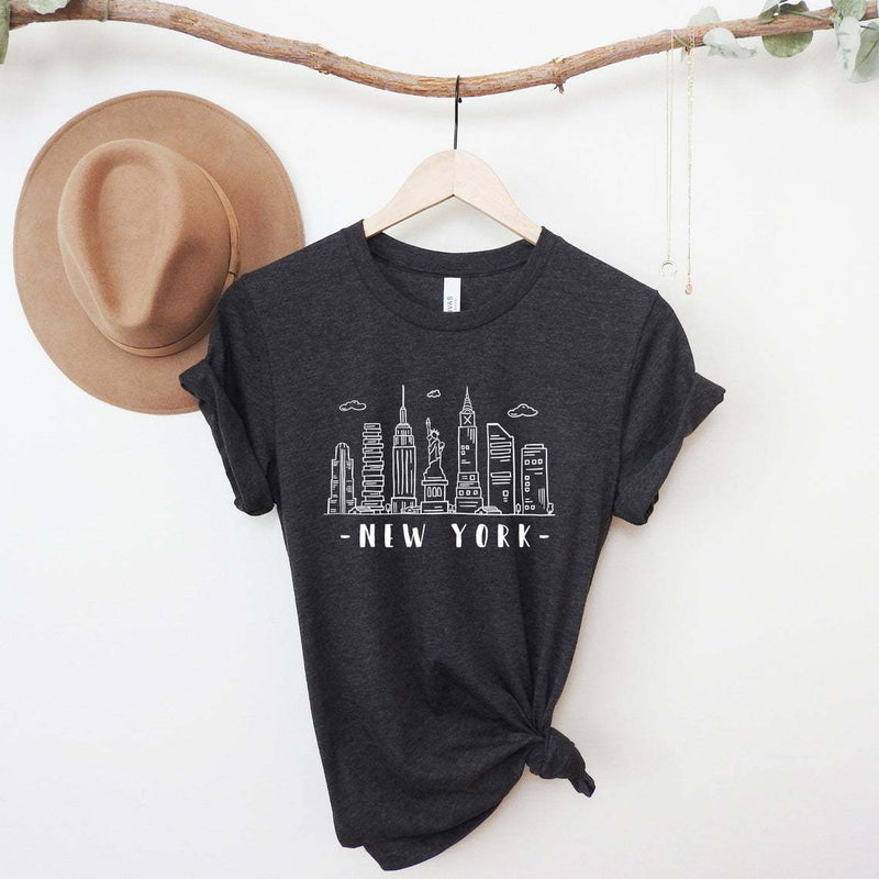 Halloween Costumes New York Printed round Neck T-shirt for Women