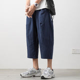 Linen Pants Straight Leg Pants Drawstring Lightweight Elastic Beach Pants Summer Solid Color Breathable Linen Loose Casual Pants