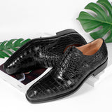 Indo Western Shoes Crocodile Leather Carved Business Leather Shoes Men's British Style Pointed Casual Shoes