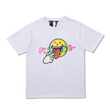Vlone Rainbow Smiley Face Short Sleeve Men and Women AllMatching Loose HalfSleeve Summer Wear