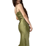 Nina Parker Dresses Sexy Dress Satin Slim Fit Backless Strap Dress