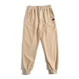 Man Fall Winter Outfis Winter Sports Drawstring Sweatpants Knitted plus Fluff Casual Pants
