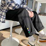 Men Suit Pants Men's Spring and Summer Solid Straight-Leg Pants Men's Casual Pants