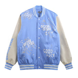 Letterman Jacket Outfit Senior Jackets Varsity Baseball Coat Multicolor Printing Jacket Men 'S Baggy Coat