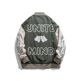 Varsity Jacket for Men Spring Stand Collar Jacket Hip Hop Printed Unisex Uniform
