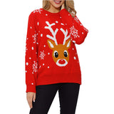 Ugly Christmas Sweater Reindeer Sweater Women's Autumn and Winter Jacquard Sweater