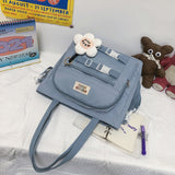 The Teacher Tote Crossbody Canvas Bag All-Match Shoulder Bag Student Class Large-Capacity Crossbody Bag