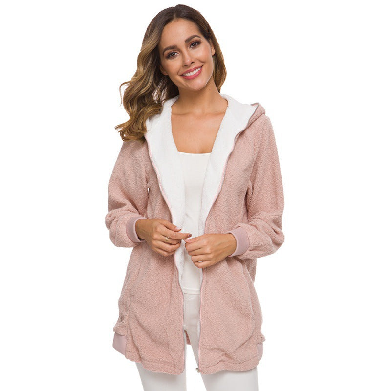 Women Sherpa Jacket Sweater Women's Autumn Winter Coat Lamb Wool Winter Women's Coat