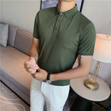 Men Polo Shirts Embroidered T-shirt Slim Lapel