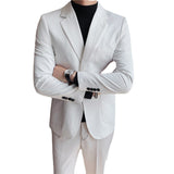 Seersucker Suit Suit Jacket Handsome Double Slit Two Button Suit Jacket