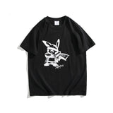 Men 'S T-shirt Summer Round Neck Cartoon Cartoon Pattern Printed Blue Short-Sleeved T-shirt Men 'S Cotton Half Sleeve