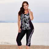 Women Plus Size Swimwear Tankinis Printed Conservatively Thin Split Bikini