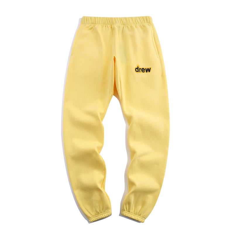Justin Bieber Drew House Pants Men's and Women's Casual Trousers Mid-Waist Sweatpants