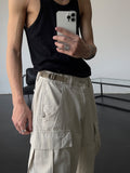 Men Cargo Pants Loose Straight Cargo Pants Men's and Women's Pants