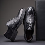 Indo Western Shoes Male Brogue British Style Carving Youth Suit Wedding Shoes plus Velvet Men's Shoes