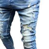 Stacking Jeans Slim Trouser Skinny Jean Men's Ripped Skinny Stretch Feet Pants Jeans Men