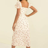 Homecoming Dresses Beauty Clothing Sexy Temperament Printed High Waist Backless Dress