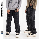 Men Cargo Pants Denim Overalls