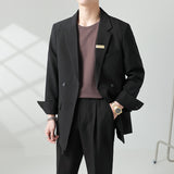 Seersucker Suit Loose-Fitting Casual Suit Suit