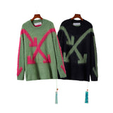 Off White Winter Sweaters Autumn Mohair round Neck Sweater