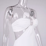Women Autumn Dresses Midi Dress Women's Sexy Hollow Backless Halter Dress