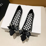 Nude Chunky Heel Bowknot Women's Shoes