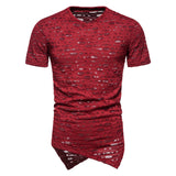 Transparent Shirt for Men Punk V-neck Short Sleeve Bottoming T-shirt