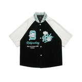 Varsity Jacket for Men Baseball Jackets Short Sleeve Shirt Women Summer Casual Fashion Shirt