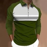 Polo Shirts Summer Men's Polo Shirt Long Sleeve Color Matching T-shirt
