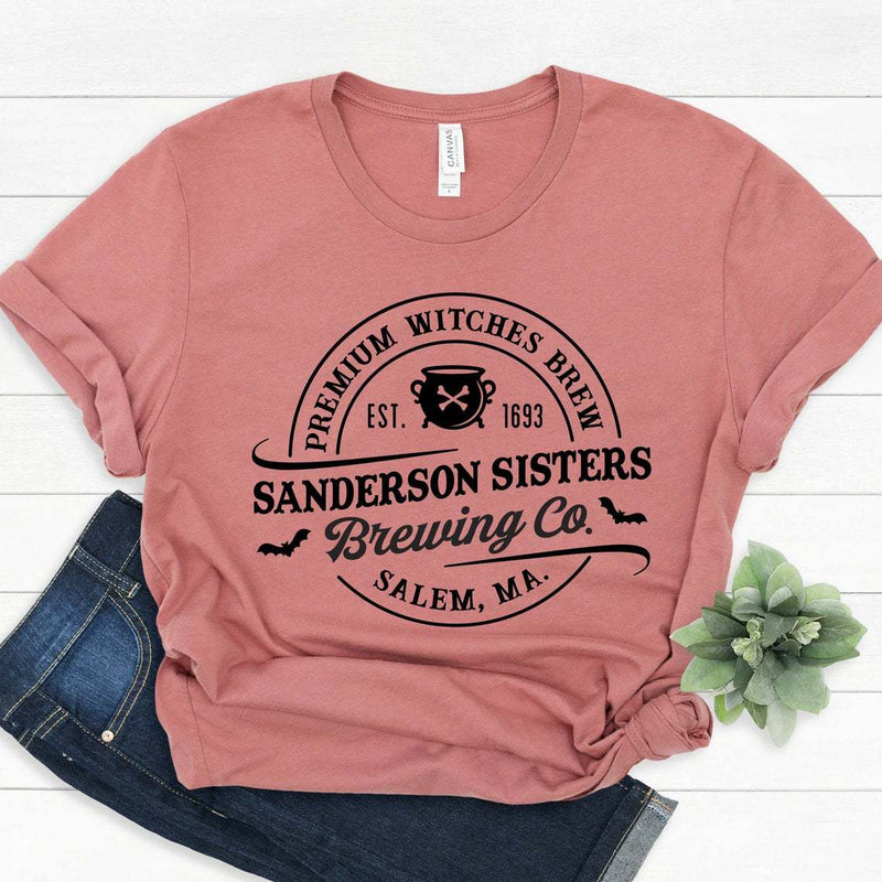 Halloween Costumes Sanderson Sister Pumpkin L Printed round Neck T-shirt for Women