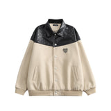 Letterman Jacket Outfit Senior Jackets Varsity Baseball Coat Stitching Jacket Men's Lapel Baseball Uniform