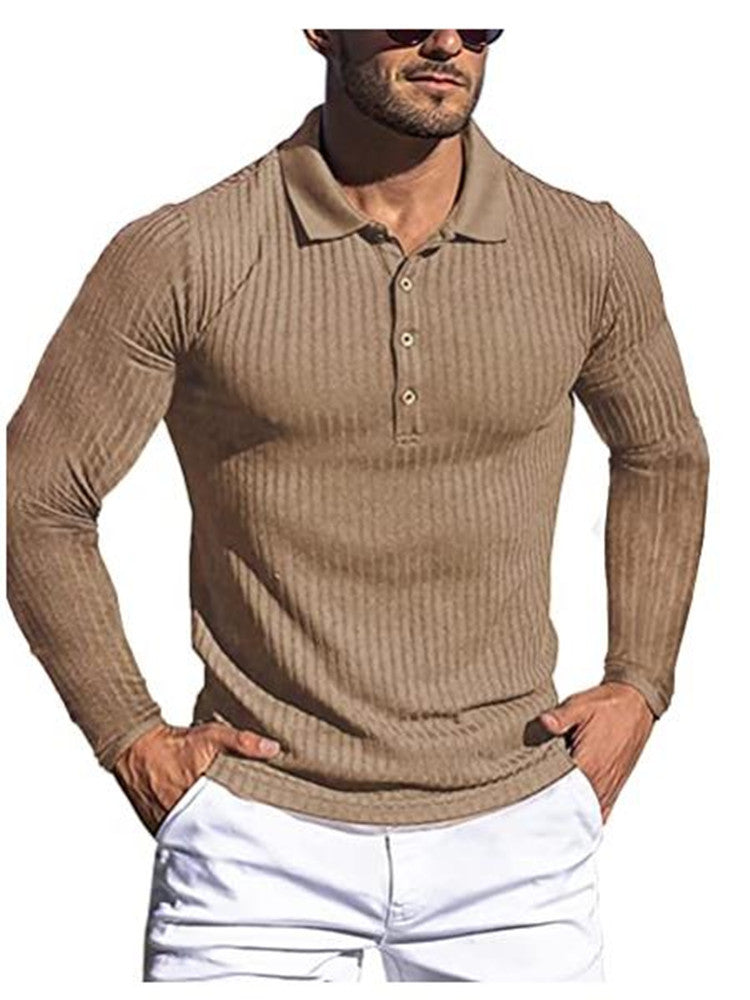 Polo Shirts Men's Sports Autumn High Elastic Long Sleeve Polo Shirt
