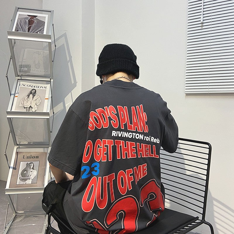 Rrr123 T-Shirt Ripped Retro Loose Summer T-shirt