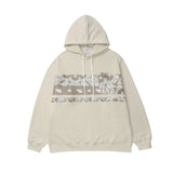 Man Fall Winter Outfis Printed Thickened Hooded Sweatshirt Couple Street Casual Top