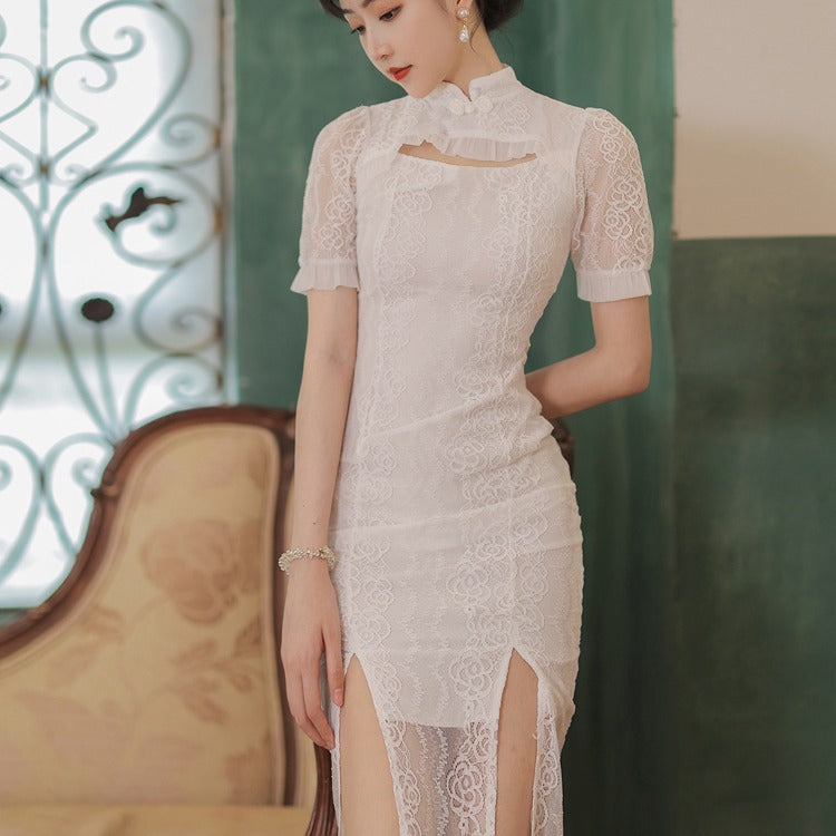Women Cottagecore Dress Cheongsam Summer Retro Dress Summer