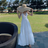 Fairy Dress Bare Back Beach Dress Halter Spaghetti Straps Cake Dress Seaside Vacation Dress